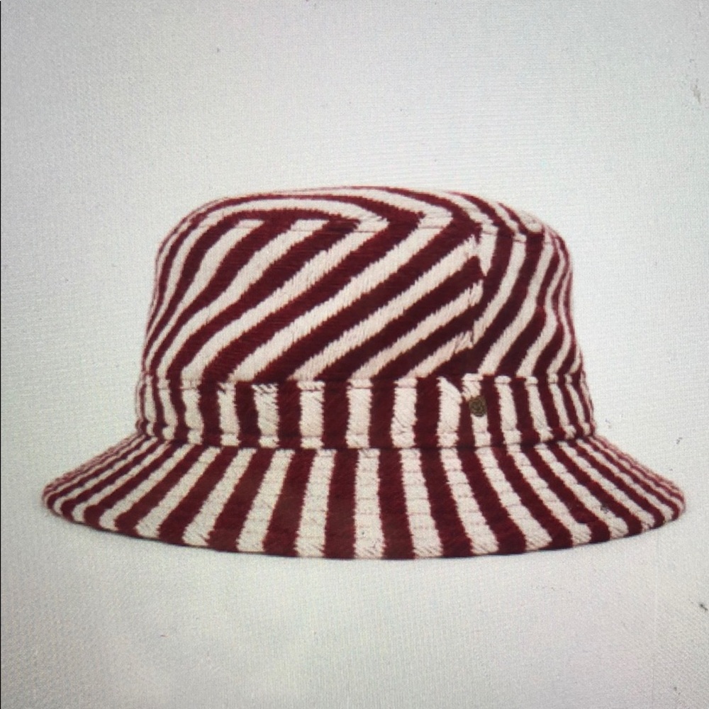 Brixton Hardy Bucket Hat Red -Burgundy/Cream NWOT - Picture 4 of 12